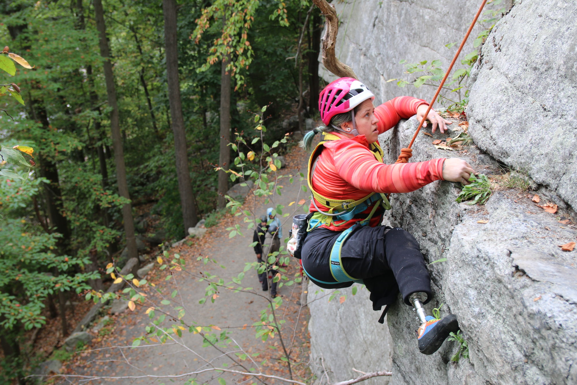 Climber climbing on GUNKS Trip