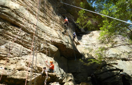 Climbers on Wall on Red River Gorge Trip